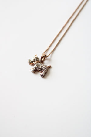 Rose Gold Plated Sterling Silver Scottish Terrier Pendant Necklace