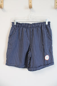 NEW Wonder Nation Blue & White Striped Mid-Thigh Length Shorts | Youth XXL (18)