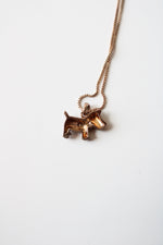 Rose Gold Plated Sterling Silver Scottish Terrier Pendant Necklace