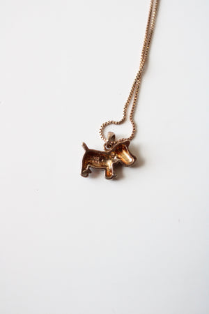 Rose Gold Plated Sterling Silver Scottish Terrier Pendant Necklace