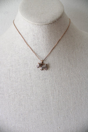 Rose Gold Plated Sterling Silver Scottish Terrier Pendant Necklace