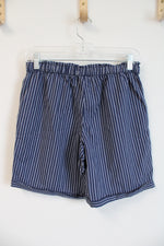 NEW Wonder Nation Blue & White Striped Mid-Thigh Length Shorts | Youth XXL (18)