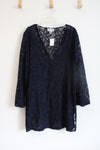 NEW J Valdi Navy Lace Beach Coverup | 1X