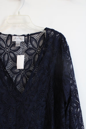 NEW J Valdi Navy Lace Beach Coverup | 1X