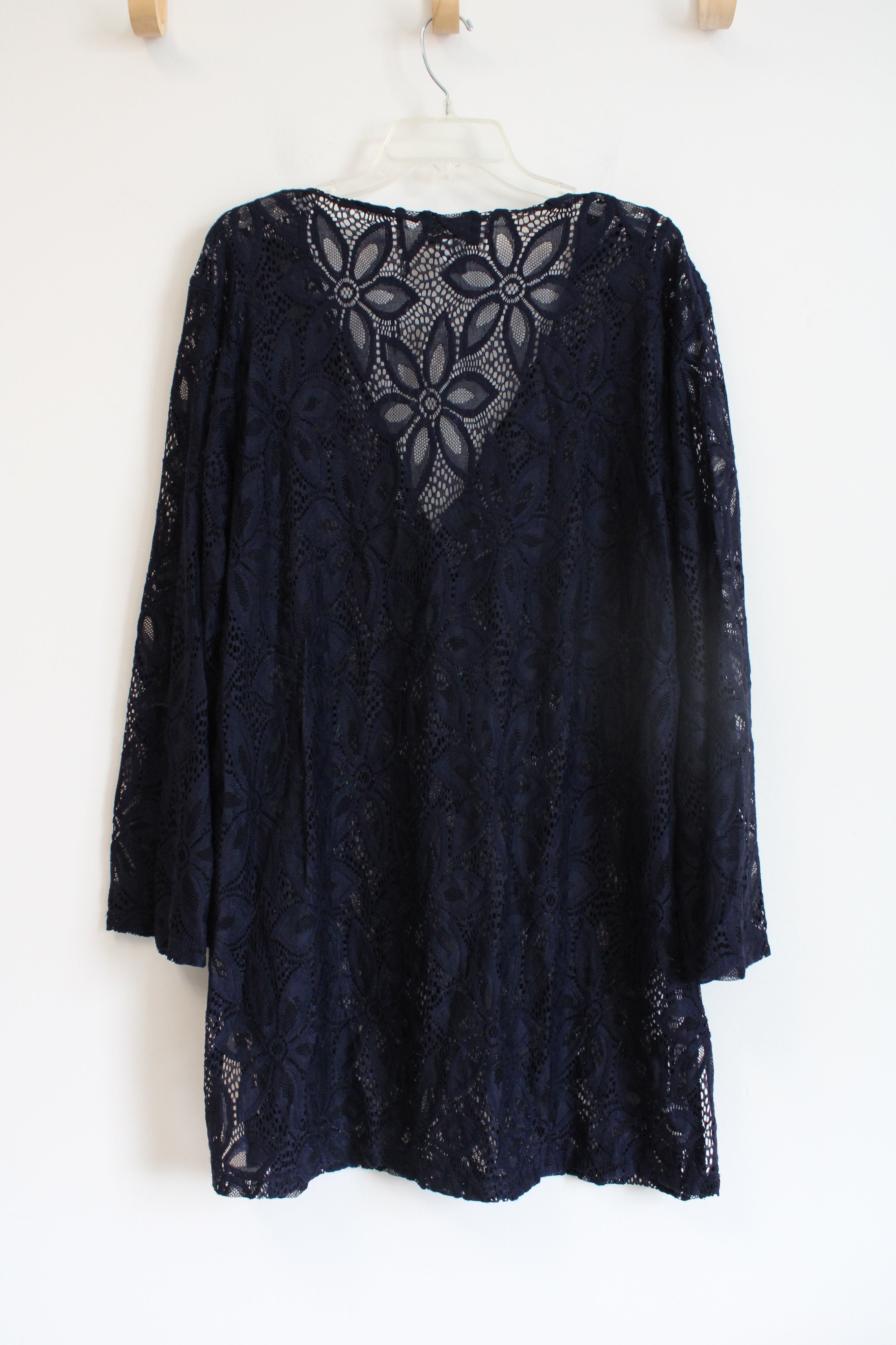 NEW J Valdi Navy Lace Beach Coverup | 1X