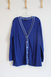 Talbots Blue Button Down Cardigan | L