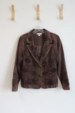 Coldwater Creek Beaded Brown Blazer | 10 Petite