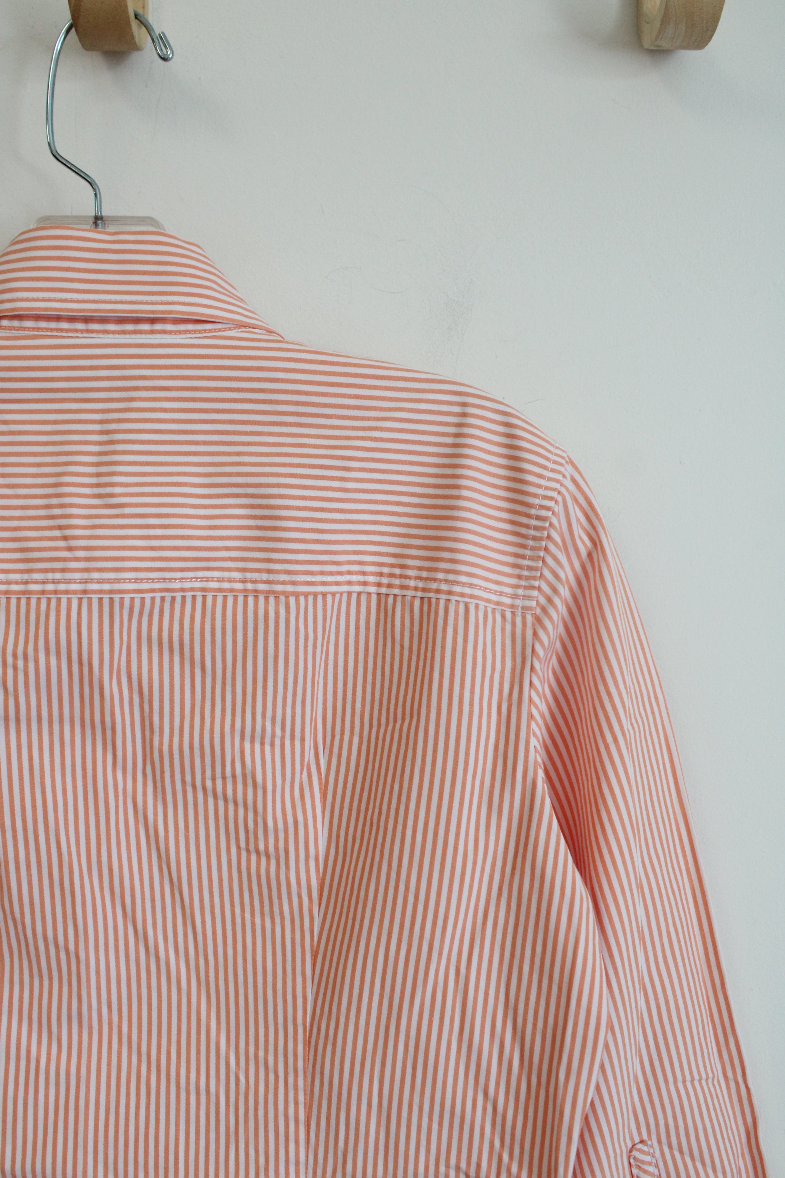 J.Crew Peach Orange & White Striped Button Down Top | M