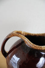 Hull Brown Glazed Tilted Ceramic Pitcher