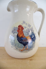 Home & Garden Party Rooster Tan Large Ceramic Pitcher