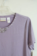 NEW Alfred Dunner Beaded & Sequined Lavendar Top | 1X