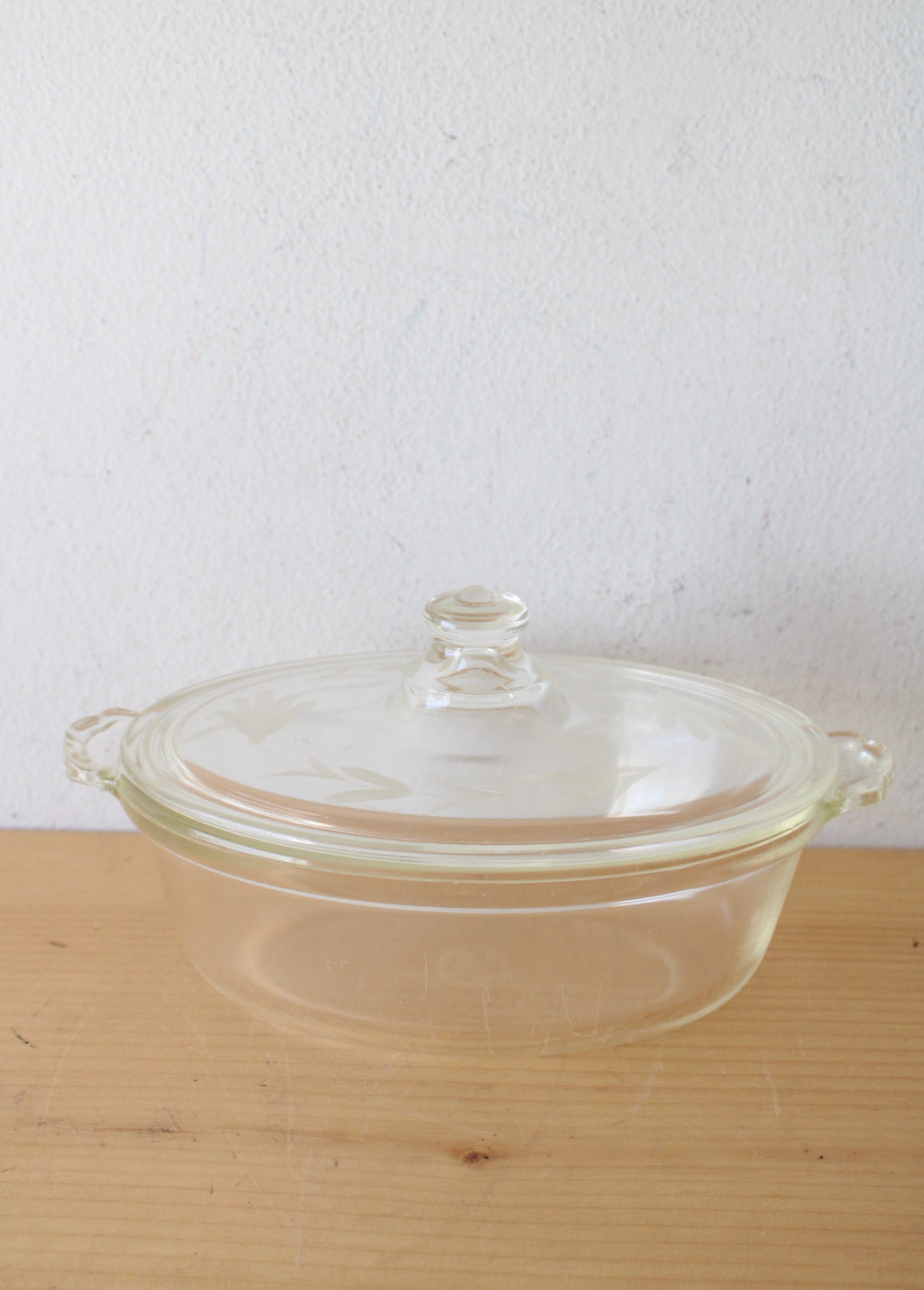 Pyrex Vintage Clear Glass Covered Casserole Dish