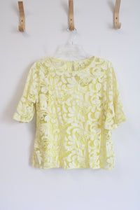 NEW NY Collection Yellow & White Camisole & Overlay Top | L Petite