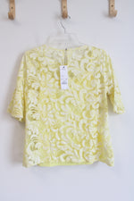 NEW NY Collection Yellow & White Camisole & Overlay Top | L Petite