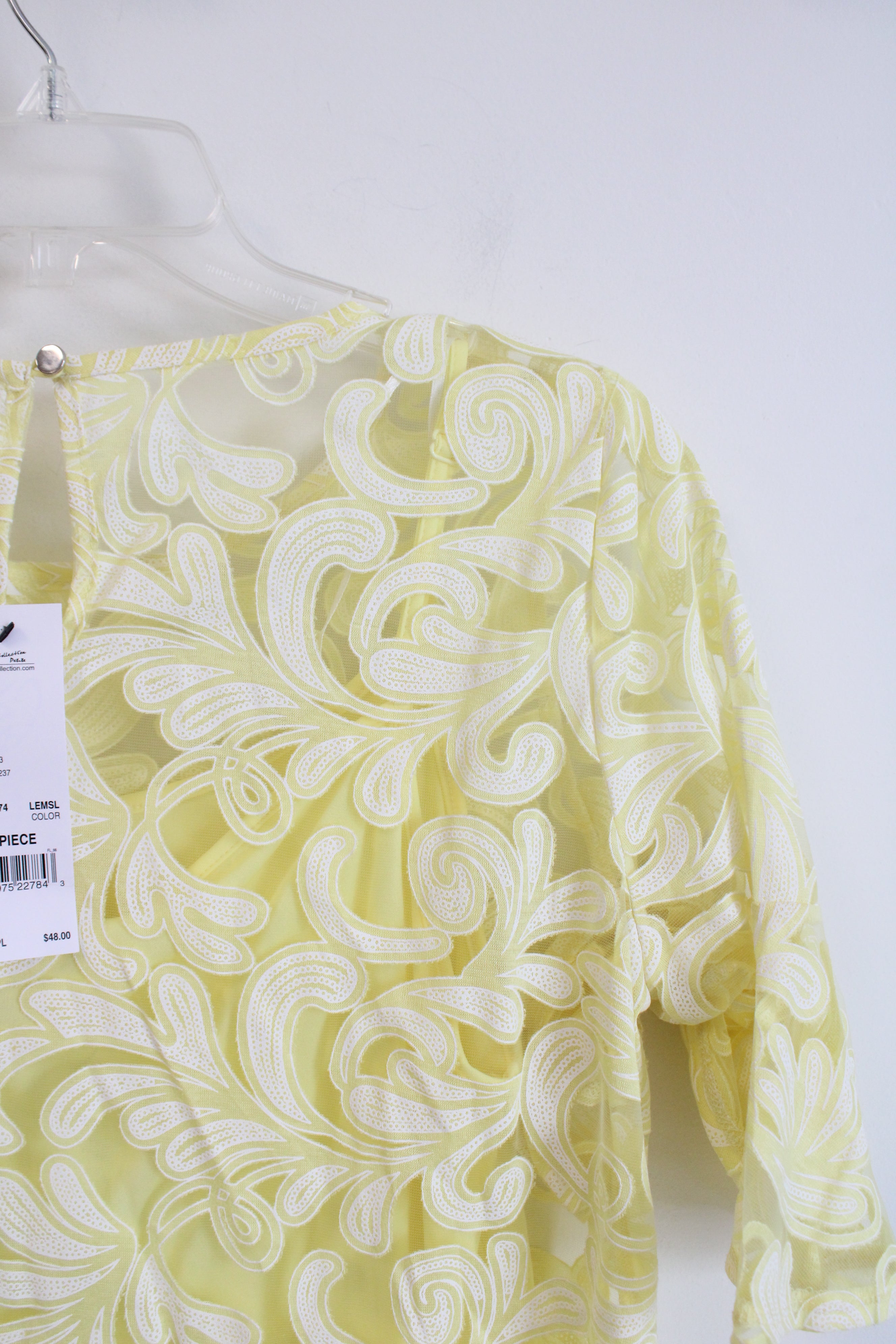 NEW NY Collection Yellow & White Camisole & Overlay Top | L Petite