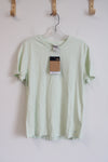 NEW The North Face Mint Green & Tan Striped Slim Fit Top | L