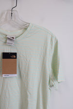 NEW The North Face Mint Green & Tan Striped Slim Fit Top | L