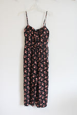 NEW A.U.W Pink & Orange Floral Black Jumpsuit | L