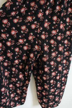 NEW A.U.W Pink & Orange Floral Black Jumpsuit | L