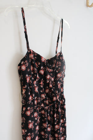 NEW A.U.W Pink & Orange Floral Black Jumpsuit | L