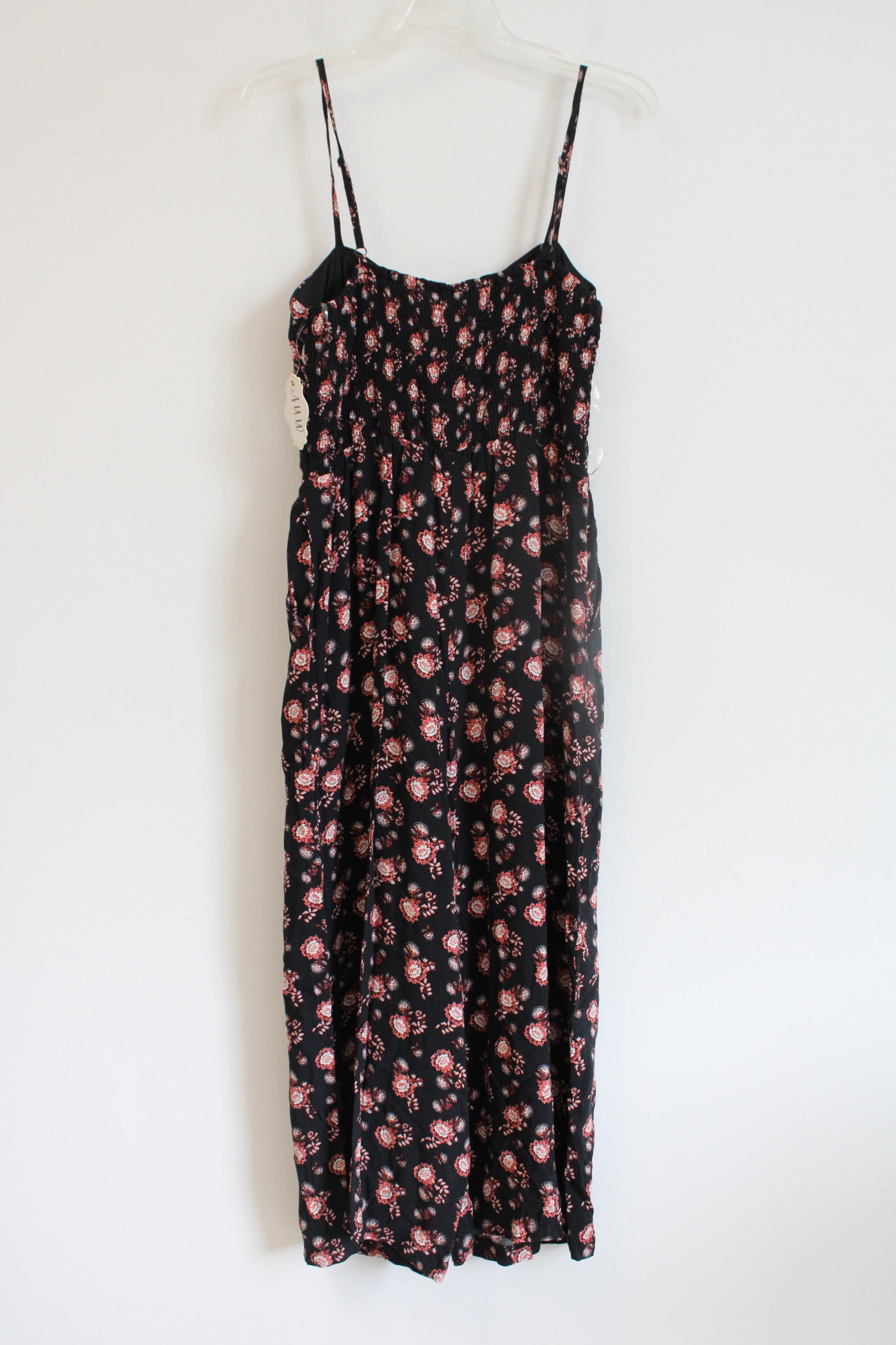 NEW A.U.W Pink & Orange Floral Black Jumpsuit | L