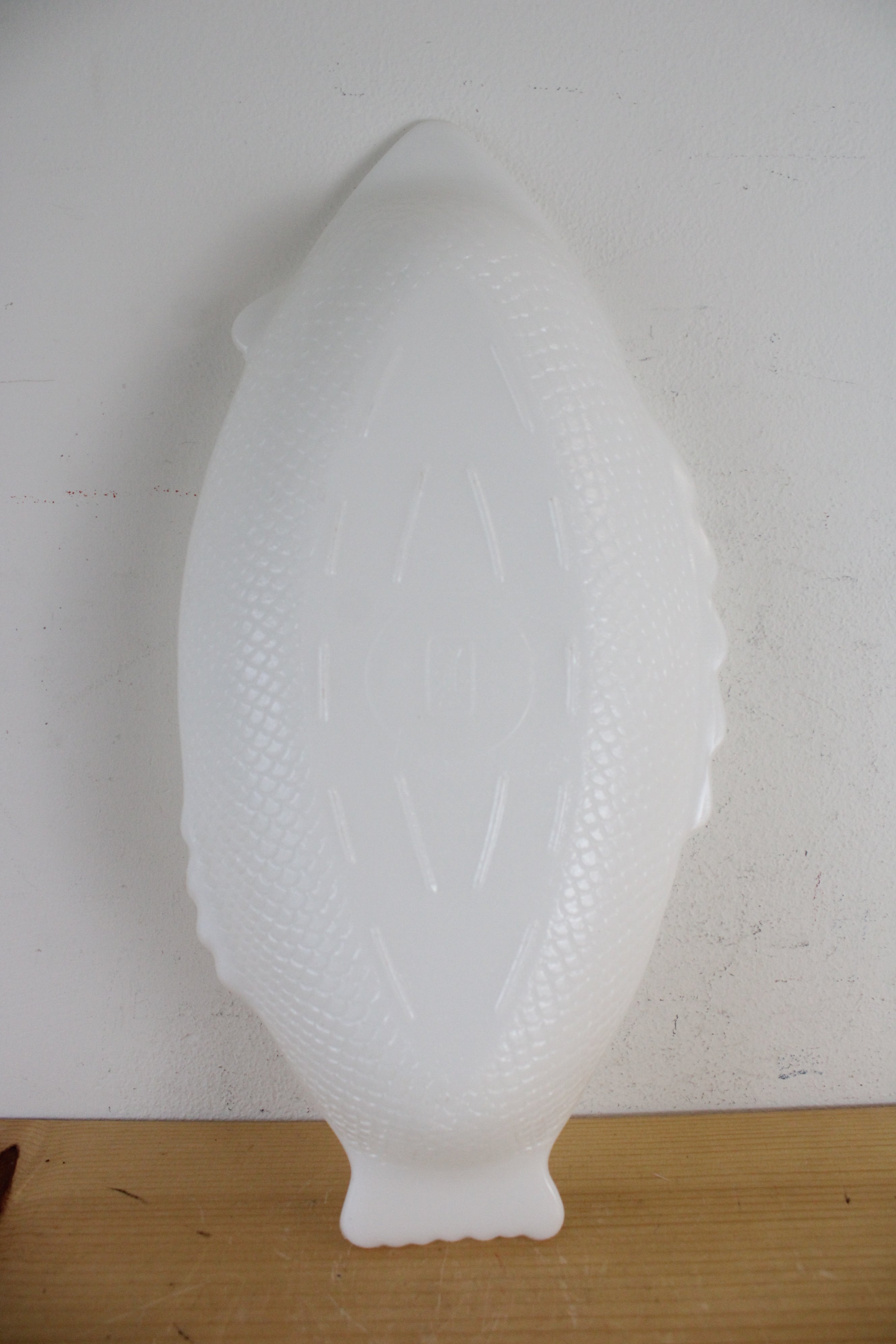 Glasbake Milk White Glass Fish Platter