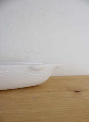 Glasbake Milk White Glass Fish Platter