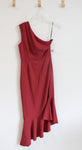 NEW Hutch Pastel Red One Shoulder Slanted Hem Dress | S