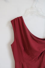 NEW Hutch Pastel Red One Shoulder Slanted Hem Dress | S