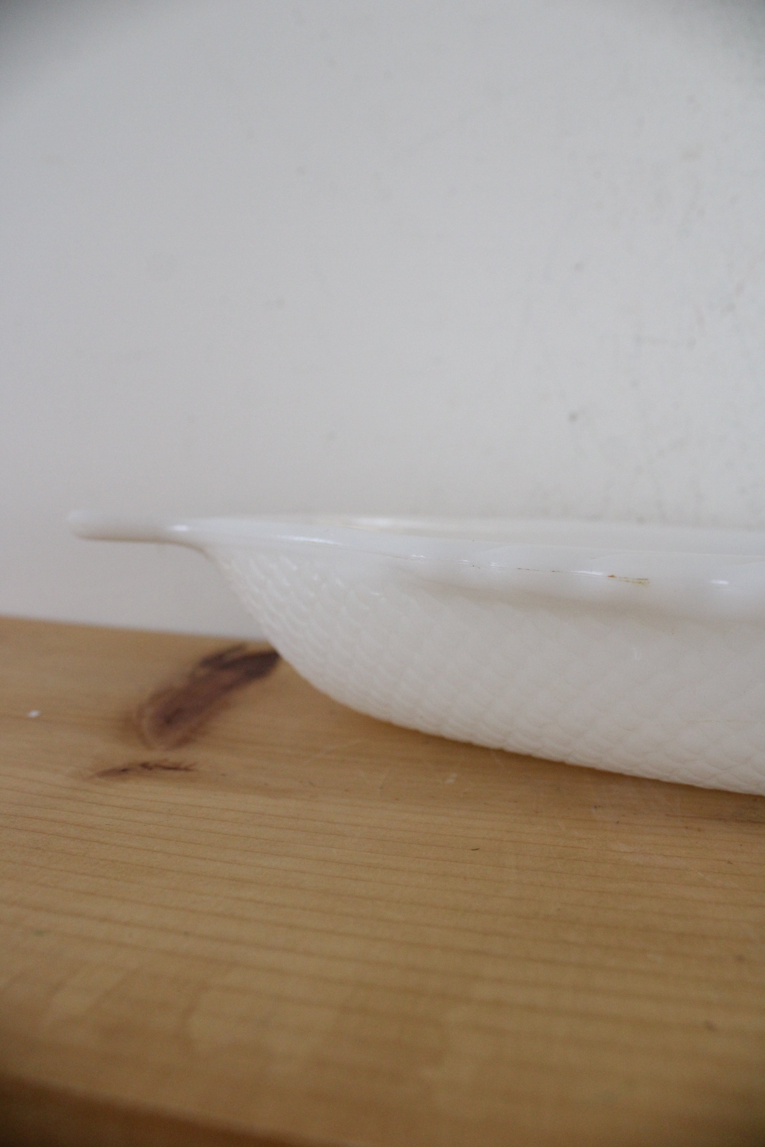 Glasbake Milk White Glass Fish Platter