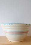 McCoy Large Blue & Pink Striped Ceramic Mixing Bowl