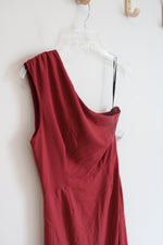 NEW Hutch Pastel Red One Shoulder Slanted Hem Dress | S