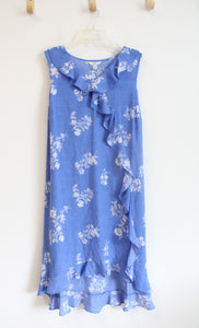 NEW Croft & Barrow Blue & White Floral Ruffled Dress | 2X