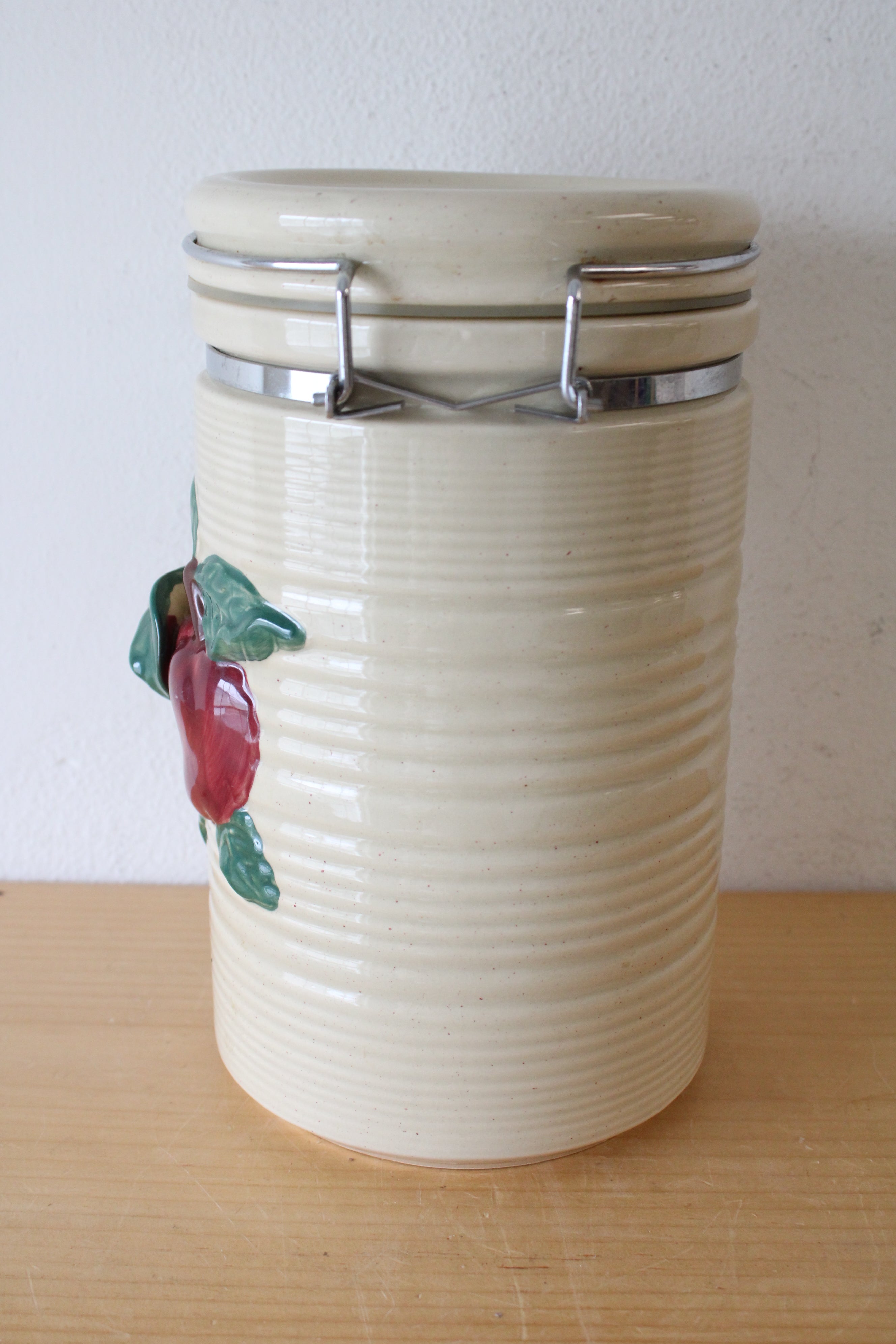 Vintage Tall Ceramic Apple Cannister