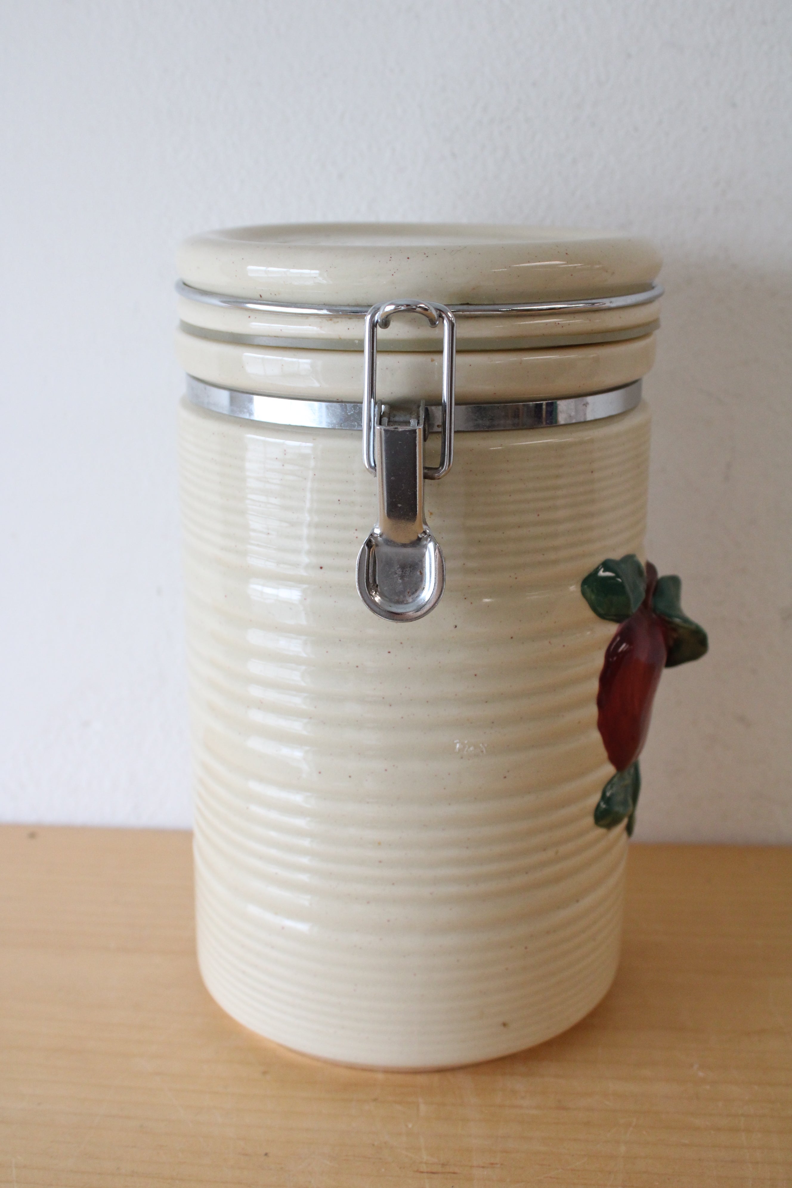 Vintage Tall Ceramic Apple Cannister