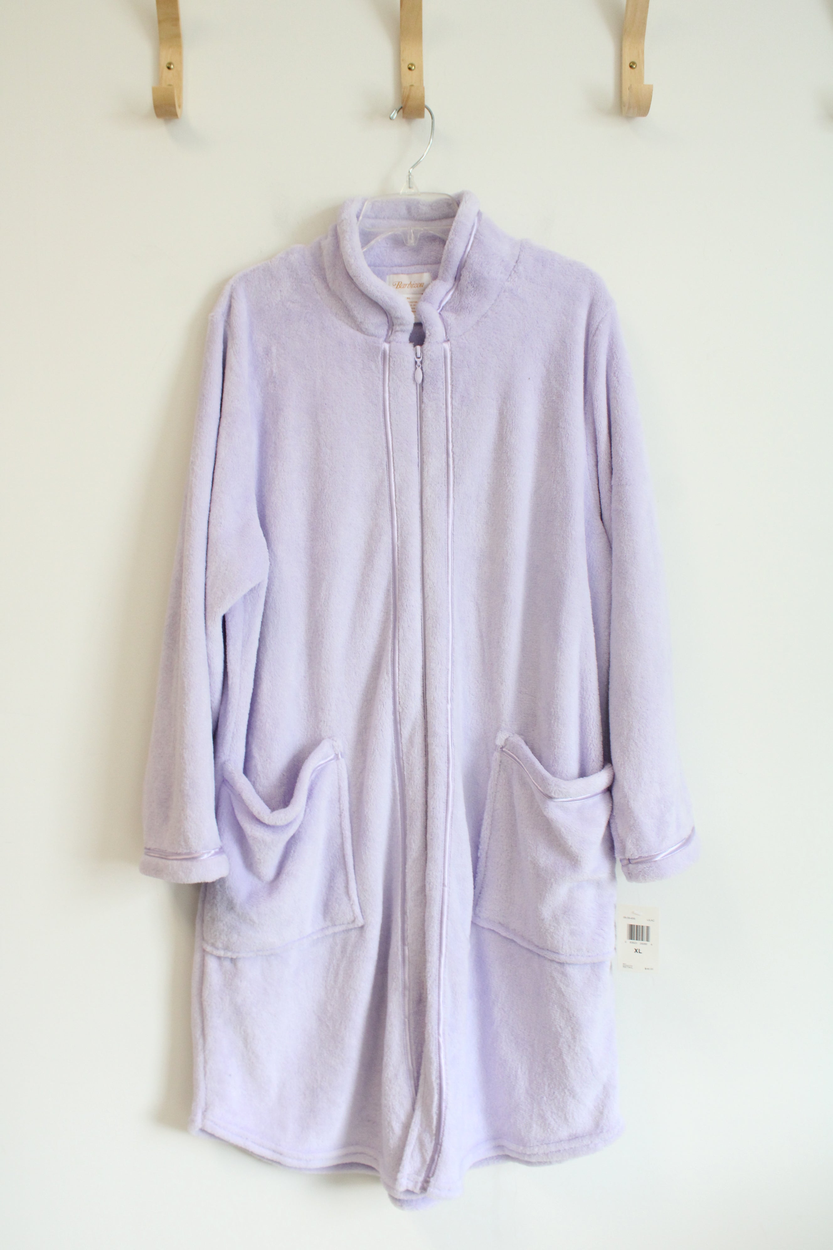 NEW Barbizon Lavender Zip Up Soft Robe | XL