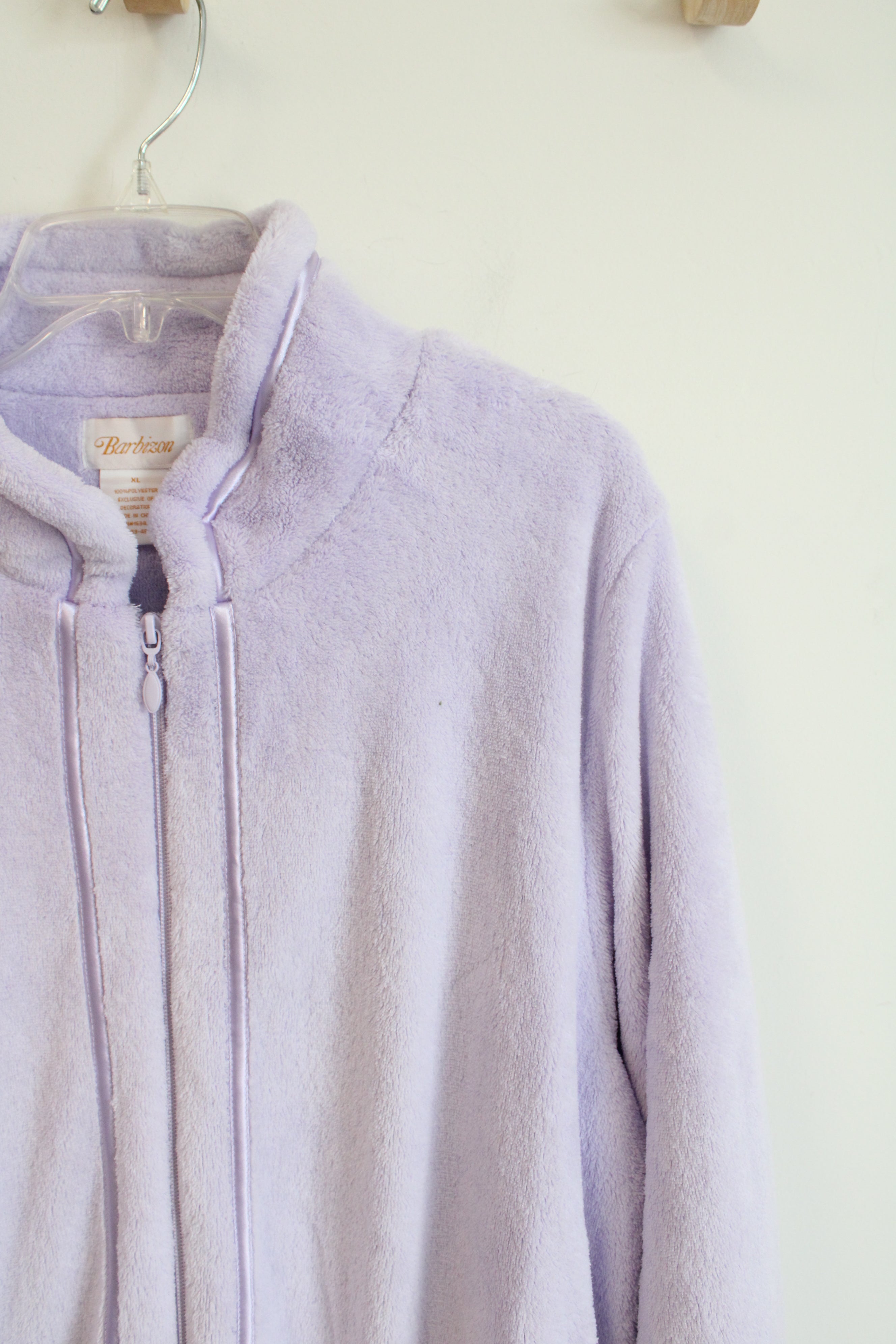 NEW Barbizon Lavender Zip Up Soft Robe | XL