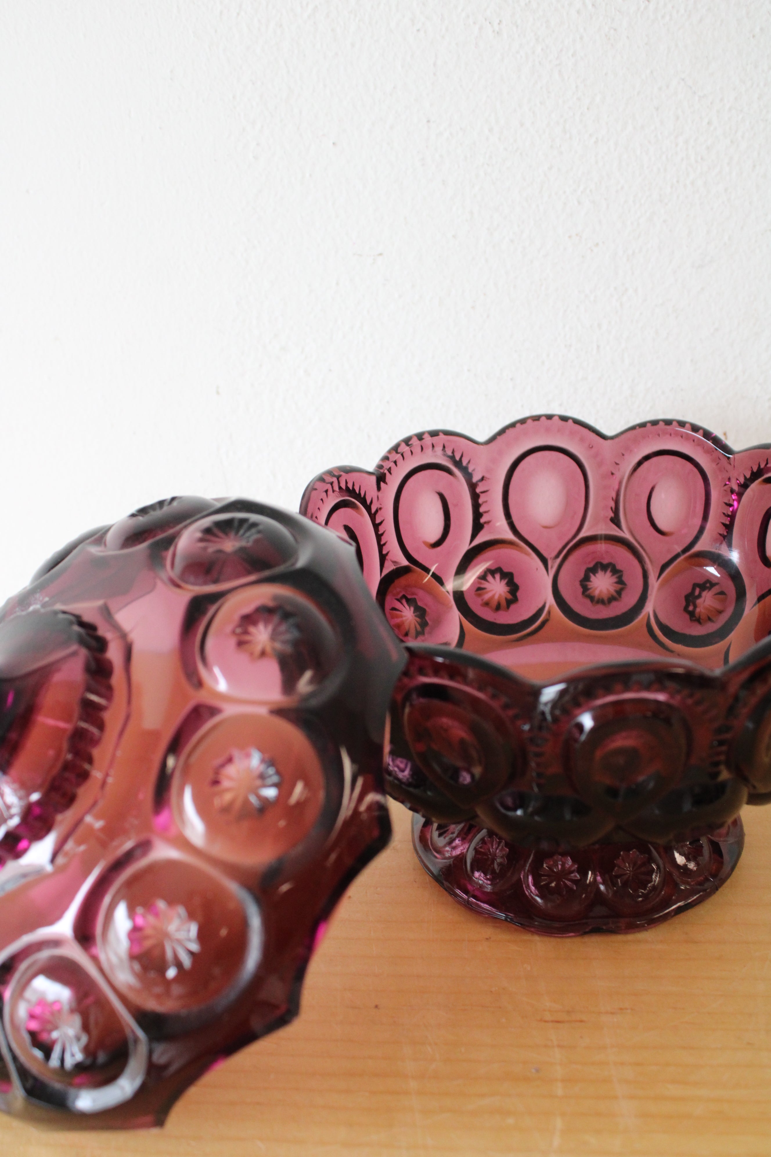 Amethyst Moon & Star Glass Candy Dish & Lid