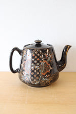 Vintage Hand Painted Brown & Gold Designed Teapot