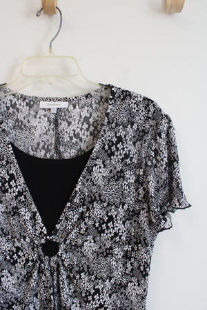 Dressbarn Black & White Floral Dress | 12