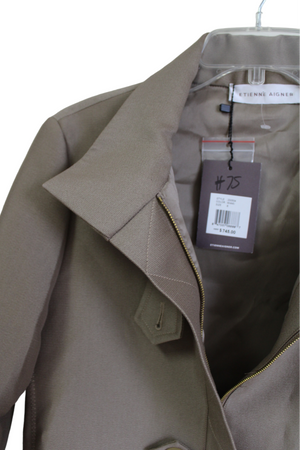 NEW Etienne Aigner Tan Trench Khaki Wool Coat | 6