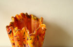 Yellow Orange Red Hand Blown Vase