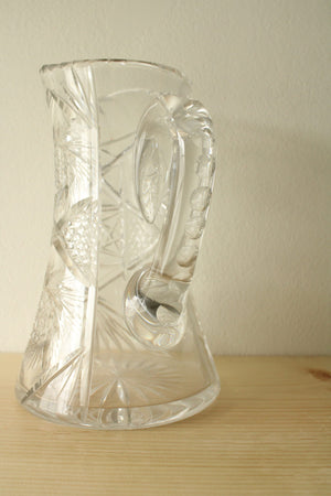 Heavy Cut Glass Pitcher