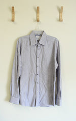 Robert Graham Tailored Fit Purple Striped Cotton Shirt | Size 42 16.5