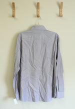 Robert Graham Tailored Fit Purple Striped Cotton Shirt | Size 42 16.5