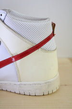 Nike Dunk High Top 6.0 Rare Style White Cream Red Sneakers | Men's Size 10