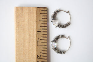 925 Sterling Silver Beaded Hoops