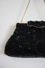 Vintage Black Beaded Mini Bag