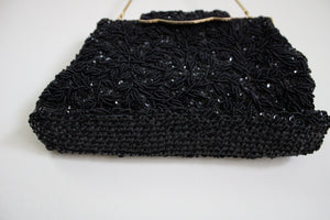 Vintage Black Beaded Mini Bag