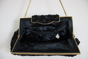 Vintage Black Beaded Mini Bag